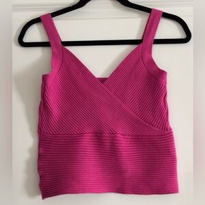 Cache Pink Ribbed Tank Top
